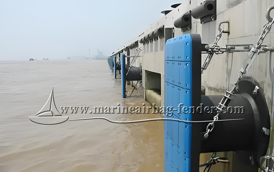स्टेनलेस स्टील चेन के साथ अनुकूलित टिकाऊ समुद्री डॉक रबर फेंडर